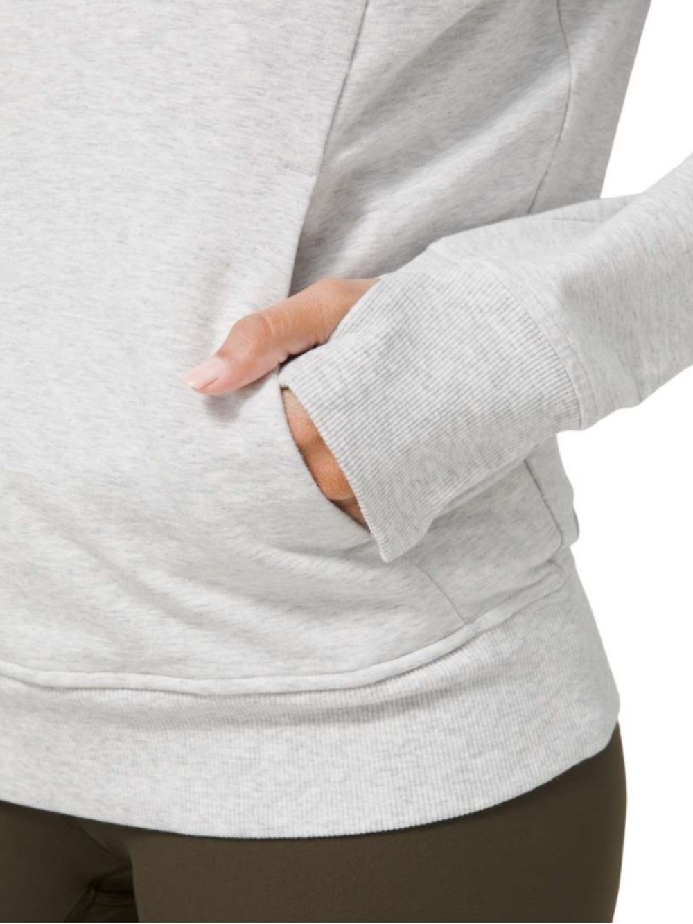 Lululemon Scuba Crew Heathered Core Ultra Light Grey in size 12 - Picture 4 of 9